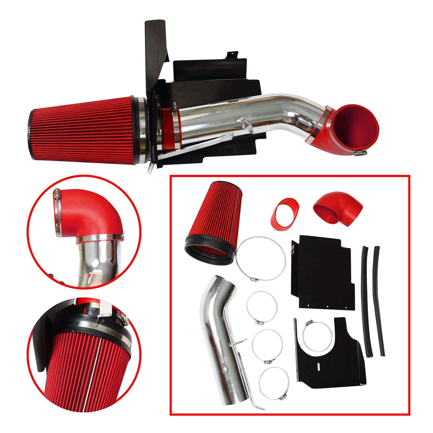 Buy High Performance Stainless Steel Exhaust Manifold Header YPipe+Red