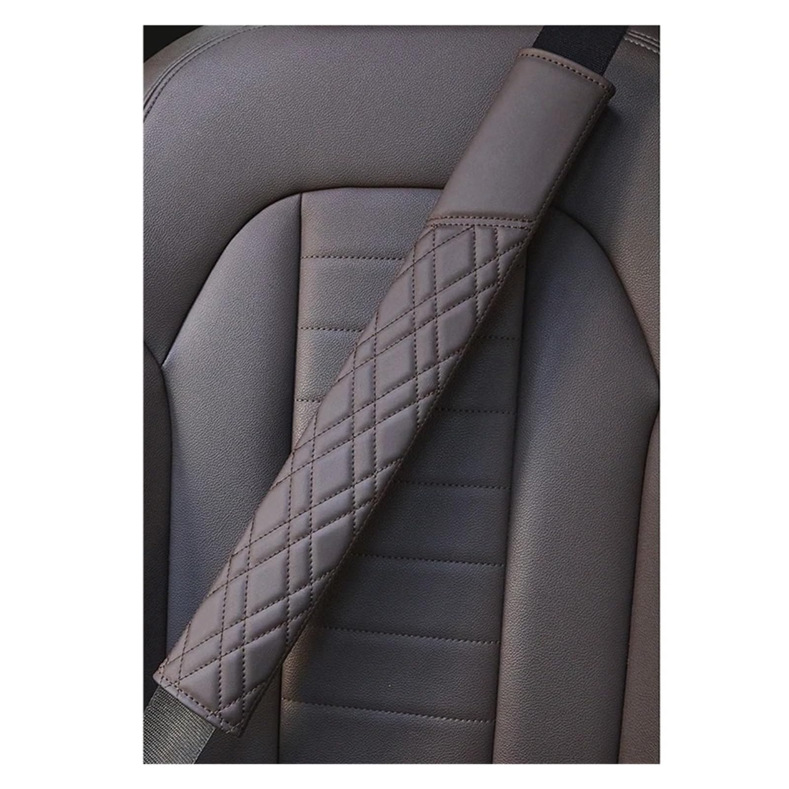 Protector Almohadillas Para Cinturón Seguridad Coche Almohadilla Universal Cuero Para Correa Hombro Funda Cojín Protector De Seguridad Almohadilla cinturón(Mocha Brown2)