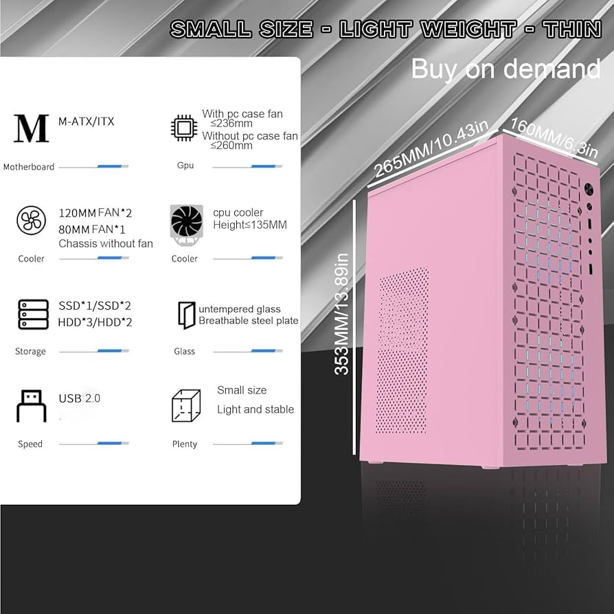 DLH21 (Pink) ミニITXケース 未使用品 DLH21 (Pink) ミニITXケース 未使用品 PCケース(自作PC用