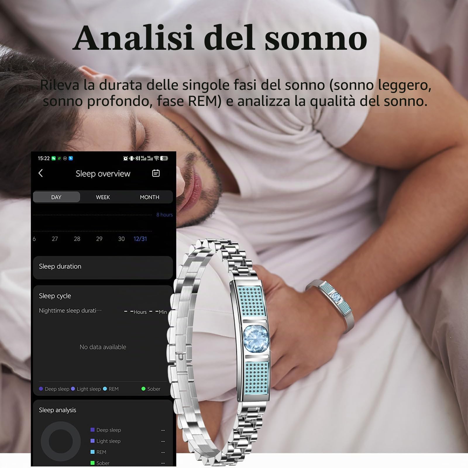 Braccialetto fitness da donna elegante e intelligente, contapassi, da donna, in oro rosa, argento, braccialetto fitness tracker senza app e telefono cellulare, cardiofrequenzimetro fitness