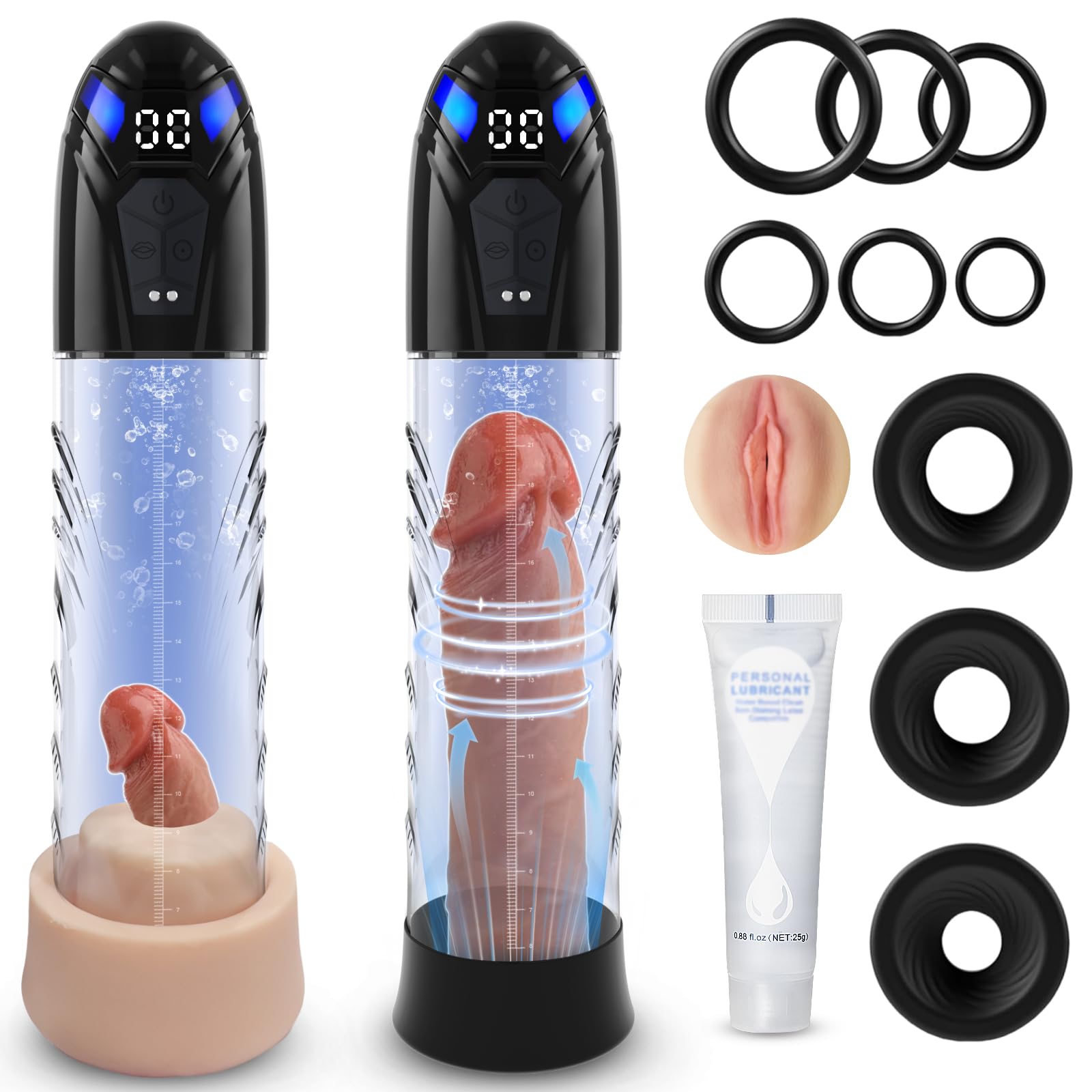 Electric Penis Pump Adult Sex Toys for Men Automatic Enlargers Extend Pump for Men with 10 Erection Training