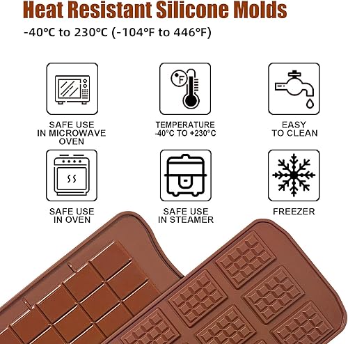 Miniatura 37 de Walfos Molde de silicona para letras y números de chocolate, molde antiadherente para chocolate, hecho de silicona de grado alimenticio, sin BPA, 2