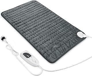 Electric Heating Pads,Heated Pad for Back Pain Muscle Pain Relieve,6 Heat Level Settings-Auto Shut Off,Machine Washable(Dark Grey,24"X12")