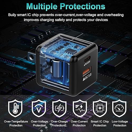 Miniatura 5 de Cargador de reloj USB C 2024 con cargador de pared rápido PD de 20 W para relojiPhoneAirpods, cable de carga de reloj 4 en 2 para iPhone 15 cargador