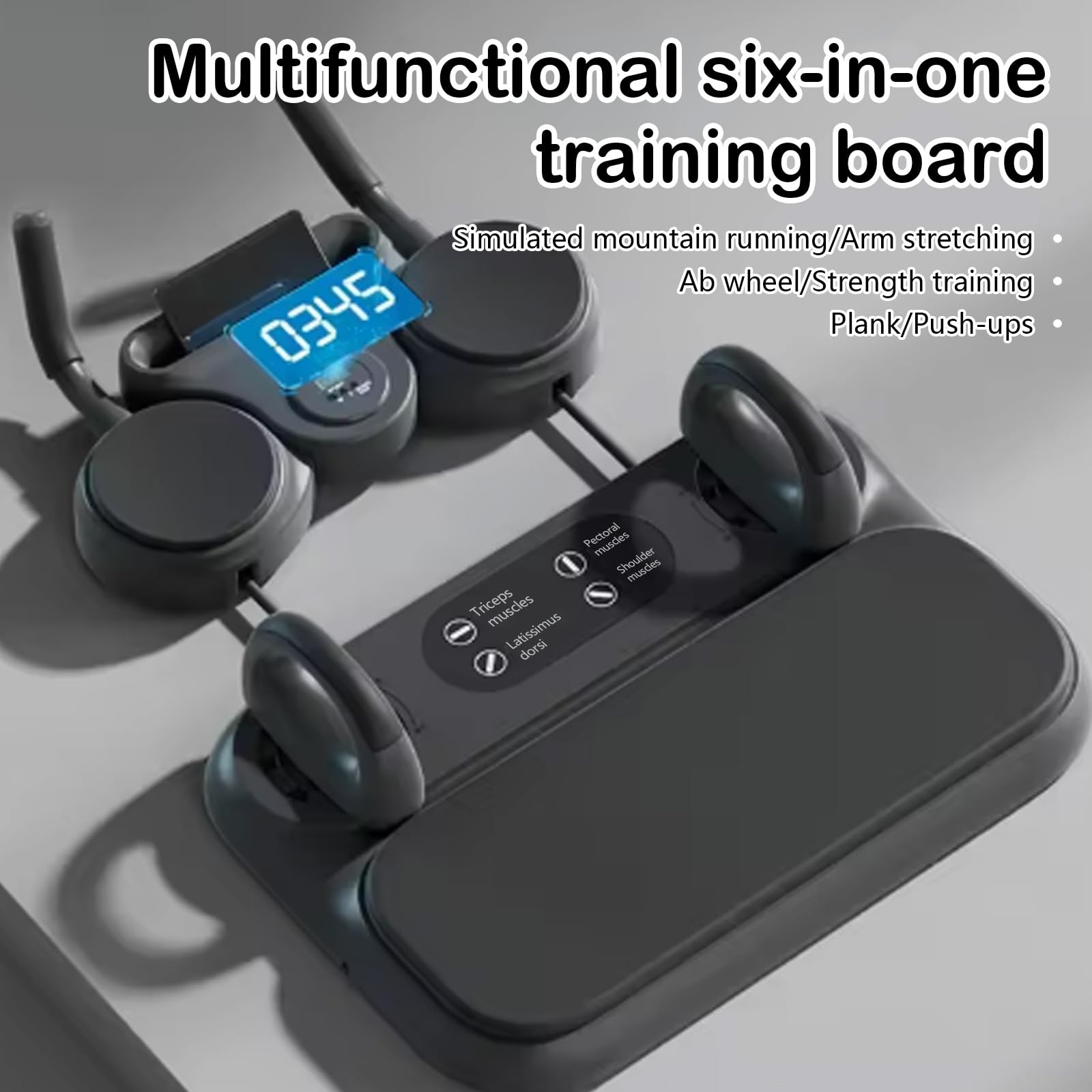 Conseil Réformateurs Pilates, 6 en 1 Multifonctionnelle Pilates Planche Coulissante avec Bandes Résistance Tapis Genou Et Minuterie LED Support Téléphone Portable Entraîneur Muscles Abdominaux