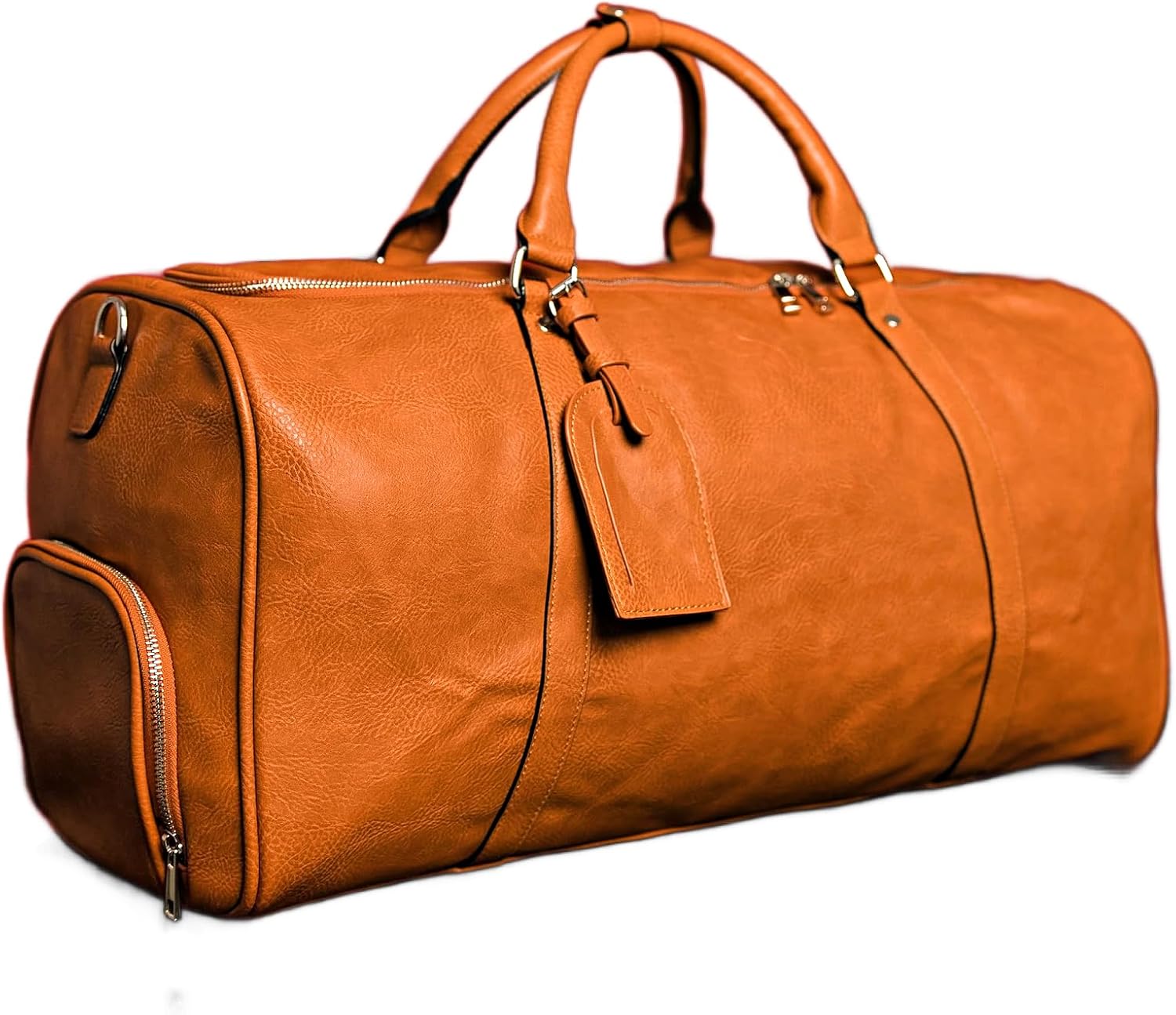 Sole Premise Leather Duffle Bag for Multi-functional Travel Carry-on with Shoe Compartments for Men & Women (Red)