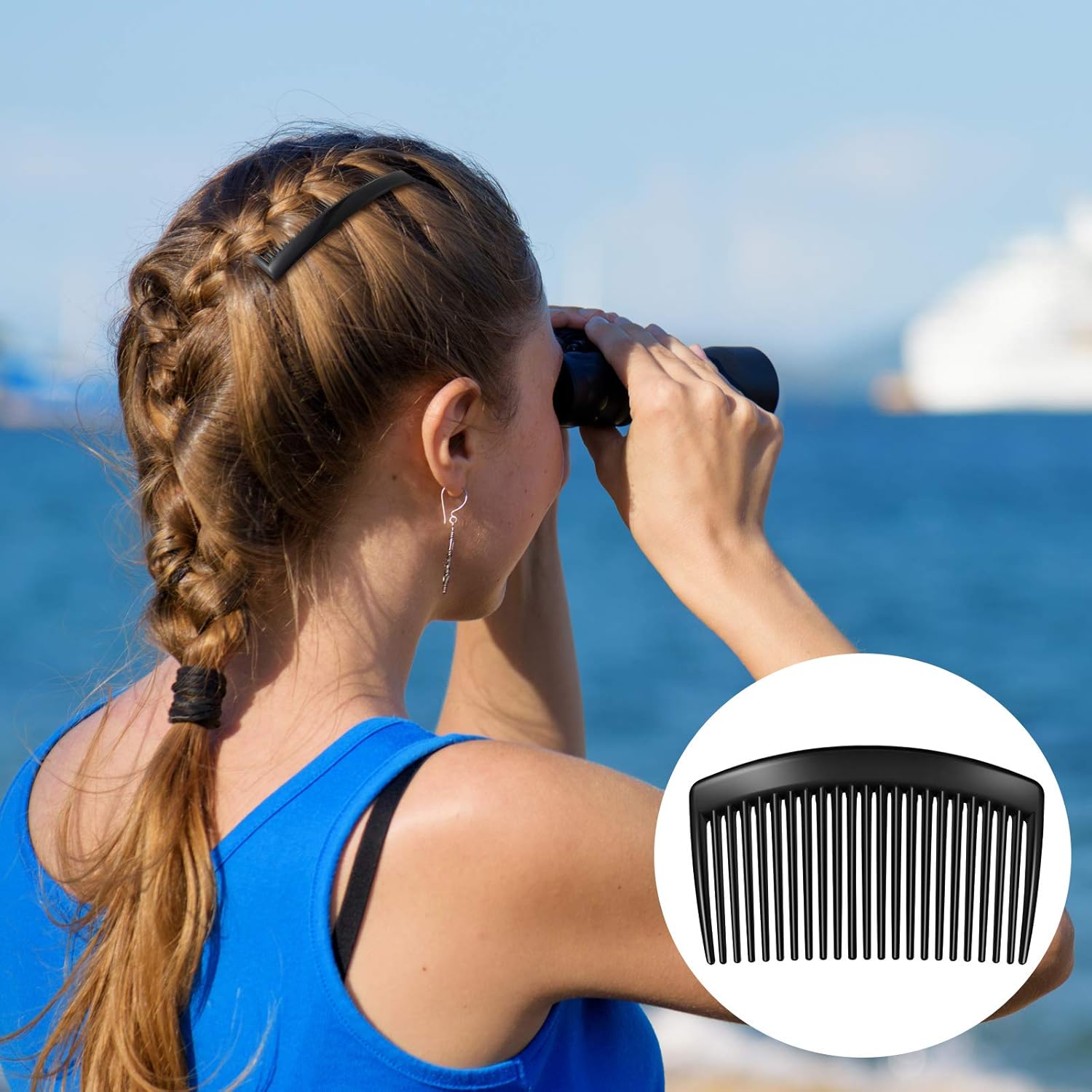 24 Pieces French Side Hair Clip Comb Set Plastic Twist Comb Hair Clip Combs Accessories with 11/23 Teeth French Hair Side Combs for Girls Women (Black, Transparent, Brown) : Beauty & Personal Care