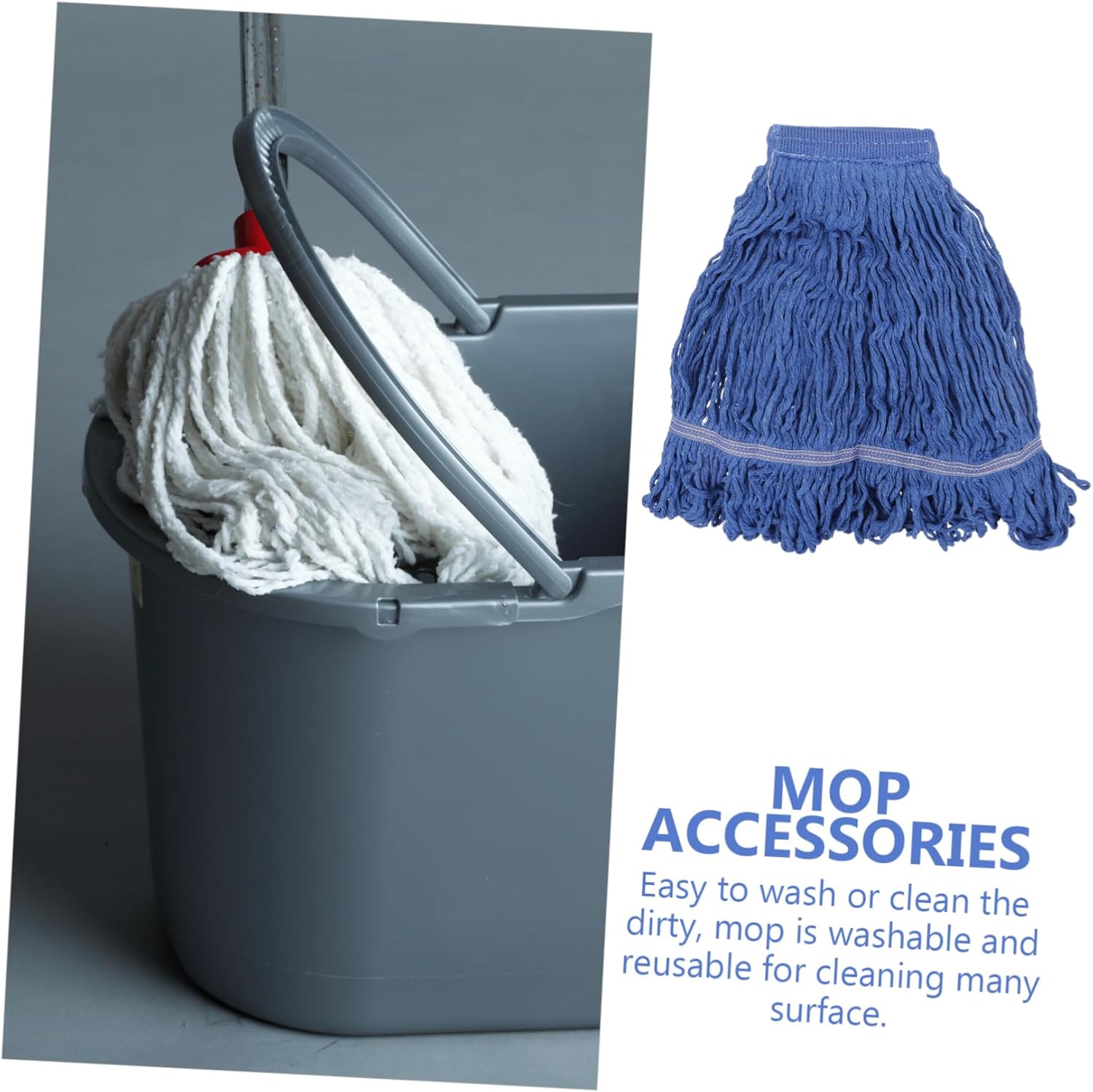 Ciieeo 3pcs Heavy Duty Reusable Mop Replacement for Industrial Cleaning and Yarn Quick Installation for Commercial Use