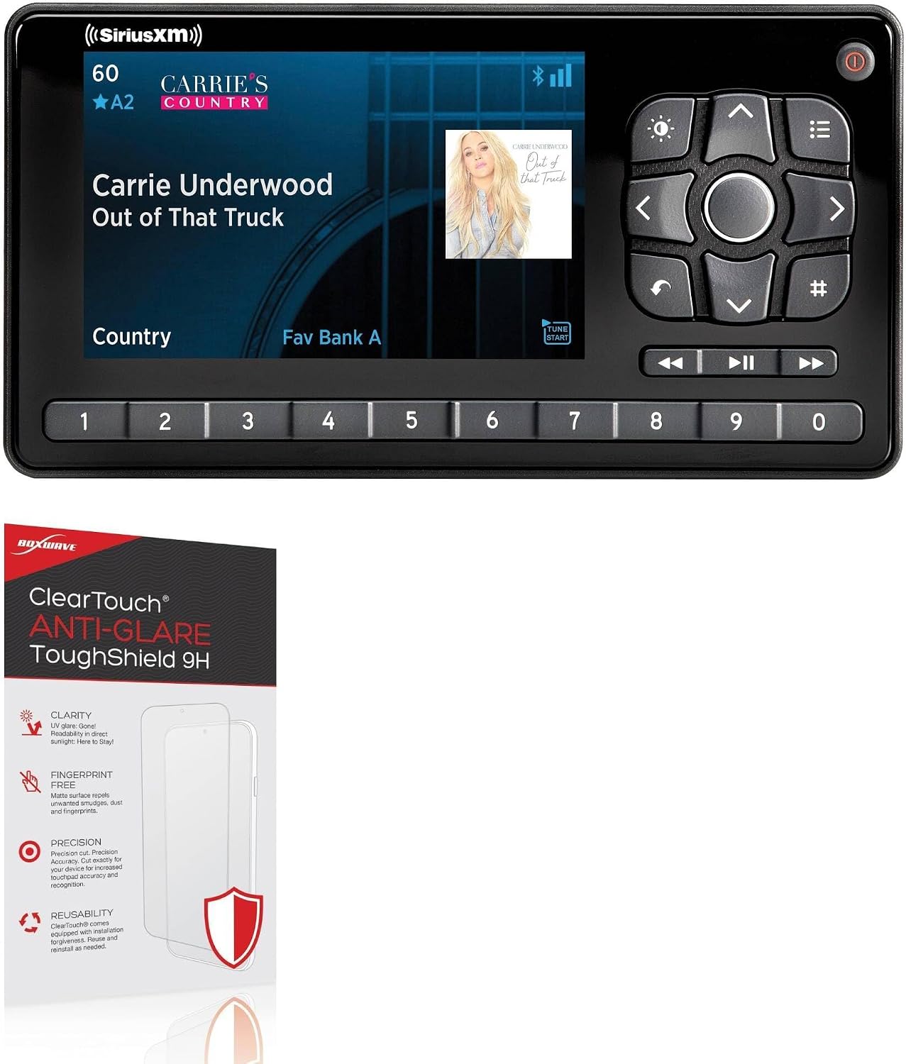 BoxWave Screen Protector Compatible with SiriusXM Roady BT Radio (RoadyBT SXVRBT1) - ClearTouch Anti-Glare ToughShield 9H (2-Pack), Anti-Glare 9H Tough Flexible Film Screen Protector