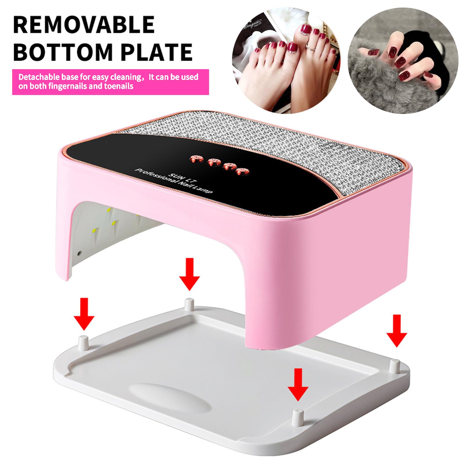 Lámparas de curado de esmalte de uñas (rosa, L7)