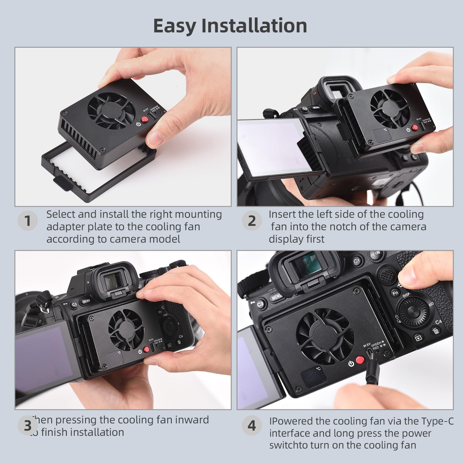 Amazon.co.jp: Camnoon FS-04B カメラ冷却ファン 外部冷却システム