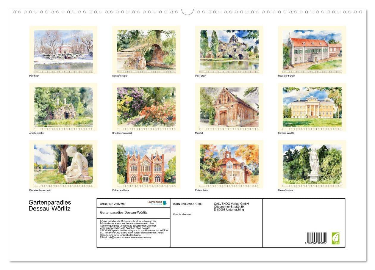 CALVENDO · Gartenparadies Dessau-Wörlitz (Kalender 2027) | DIN A2 Querformat · Wandkalender · Zauberhafter Ausflug in die Natur mit antiken Akzenten