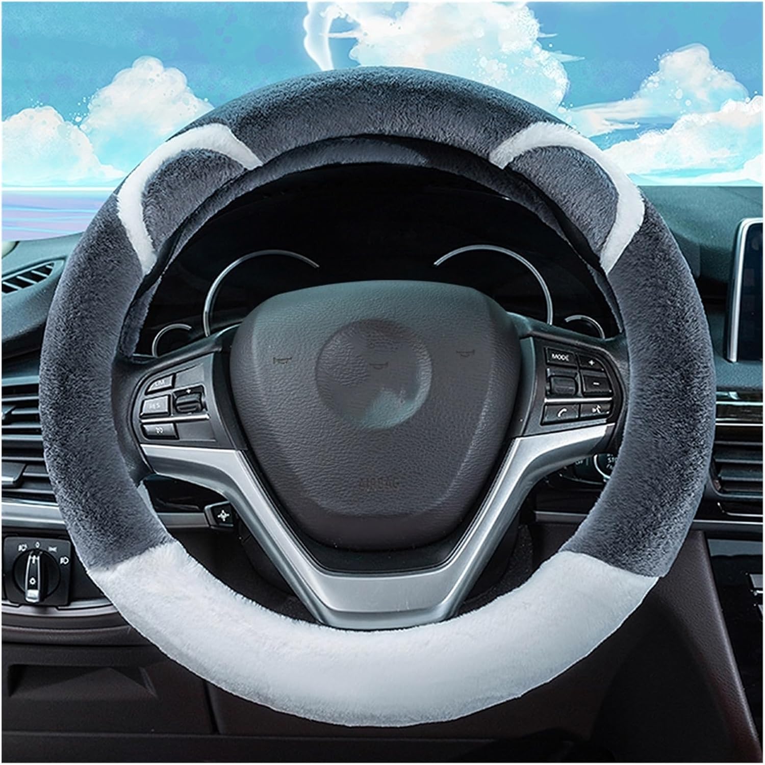 Car Steering Wheel Cover for Car Steering Wheel Cover Plush Car Decoration for Men and Women Comfortable and Soft (Color : 2#)