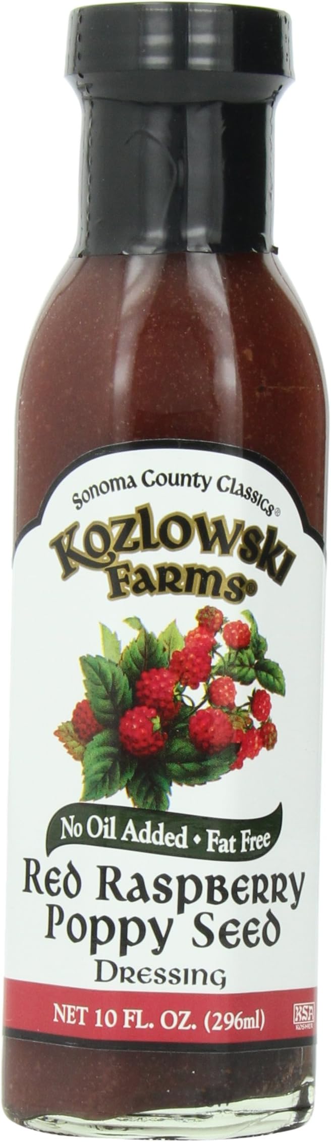 Kozlowski Farms Poppy Seed Dressing, Red Raspberry, 10.0-Ounce (Pack of 6)