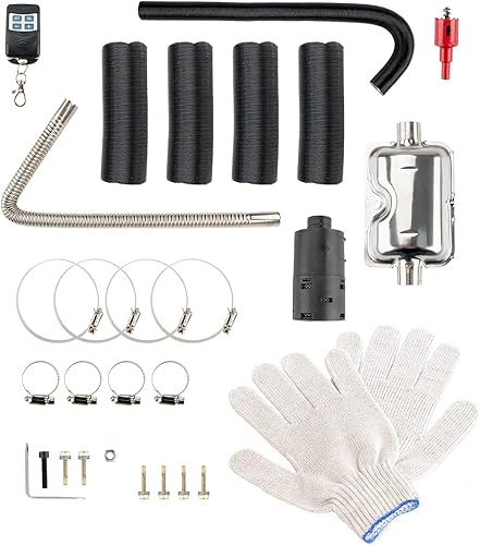 Miniatura 9 de PHILTOP Calentador diésel de 12V 5KW todo en uno, calentador de coche de 4 agujeros con control remoto y monitor digital para automóviles, camiones,