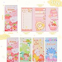 Vista 2 de Paquete de 4 bonitas notas adhesivas, 240 hojas/bloc, bloc de notas autoadhesivas Kawaii, serie de dibujos animados, notas adhesivas, blocs de notas