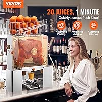 Vista 2 de VEVOR Commercial Orange Juicer Machine, 120W Automatic Juice Extractor, Stainless Steel Orange Squeezer for 20 Oranges Per Minute, with Pull-Out