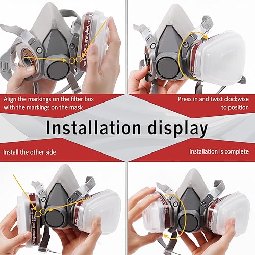 Miniatura 6 de Cartuchos y filtros de respirador - 6001 cartuchos de filtro para respirador, filtro de partículas que protegen contra vapores orgánicos, polvo y