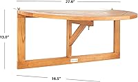 Vista 3 de Safavieh - Colección Owens al aire libre PAT7045A, mesa colgante de medio tamaño para balcón, de madera de teca natural