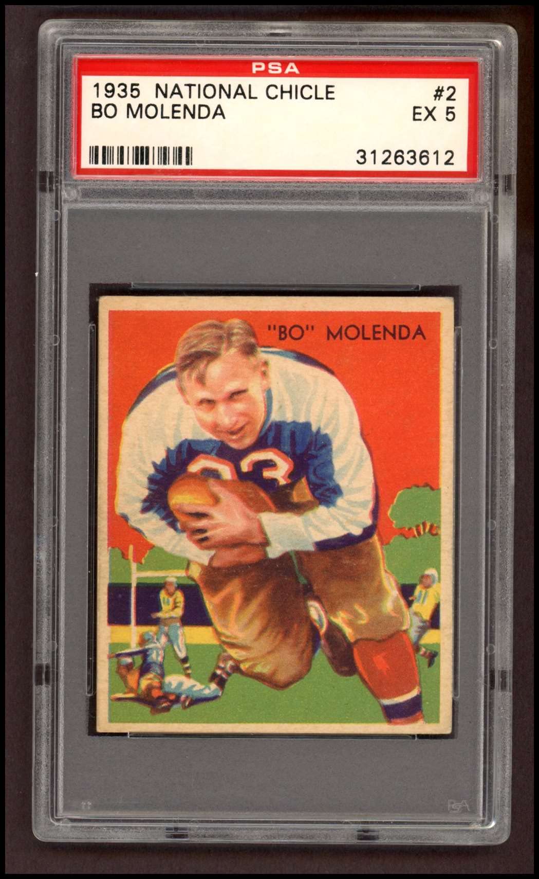 1935 National Chicle # 2 Bo Molenda New York Giants (Football Card) PSA PSA 5.00 Giants