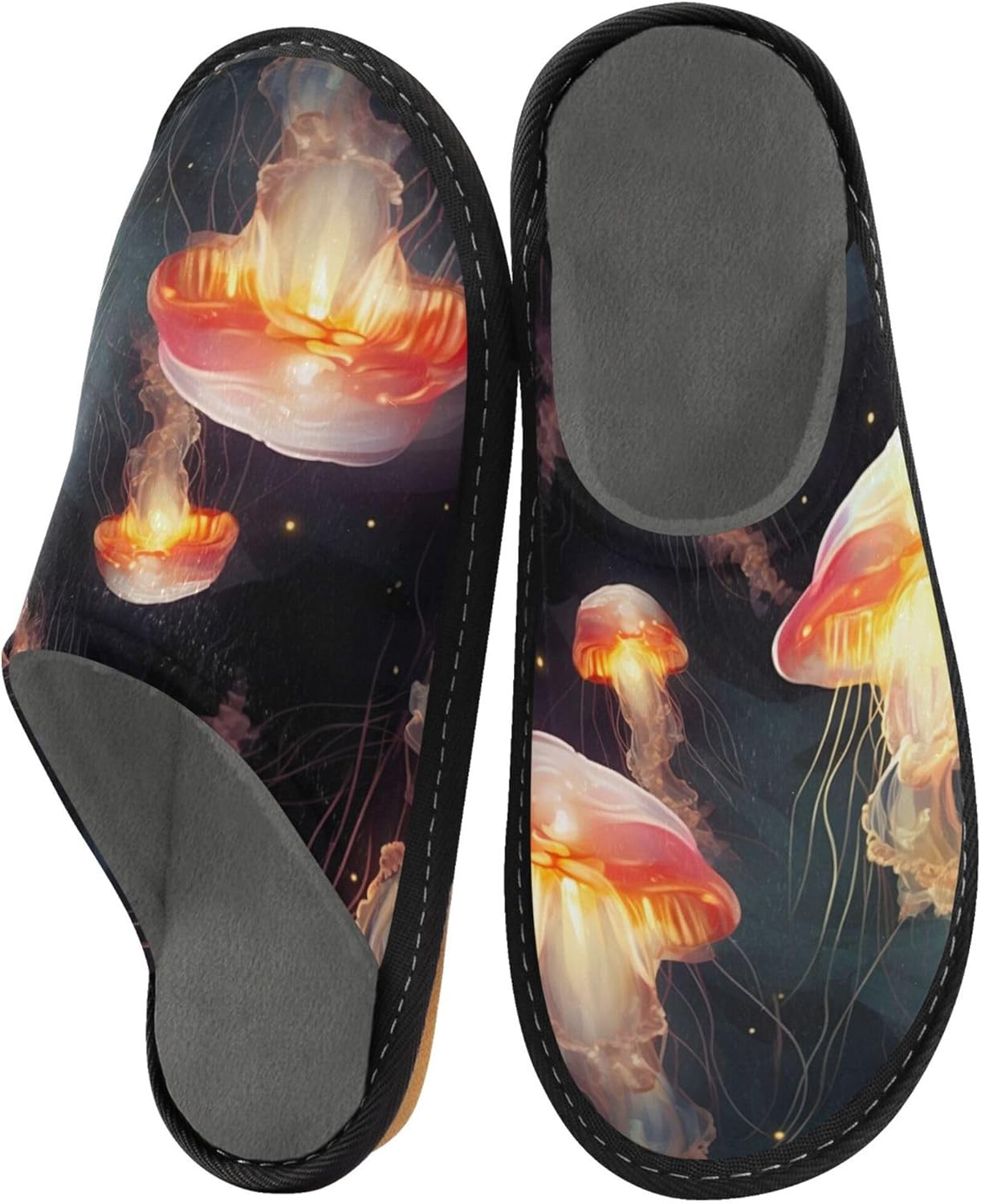 Jellyfish House Slippers – Cozy Fuzzy Slippers for Guests, Washable & Disposable, Perfect for Shoeless Home, Spa & Hotel Use A110434
