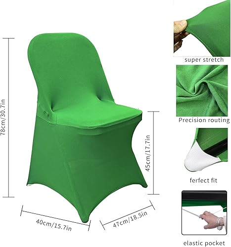 Vista 35 de HAINARverS Fundas para sillas plegables de elastano elástico, 30 unidades, protector universal para sillas para bodas, fiestas, banquetes