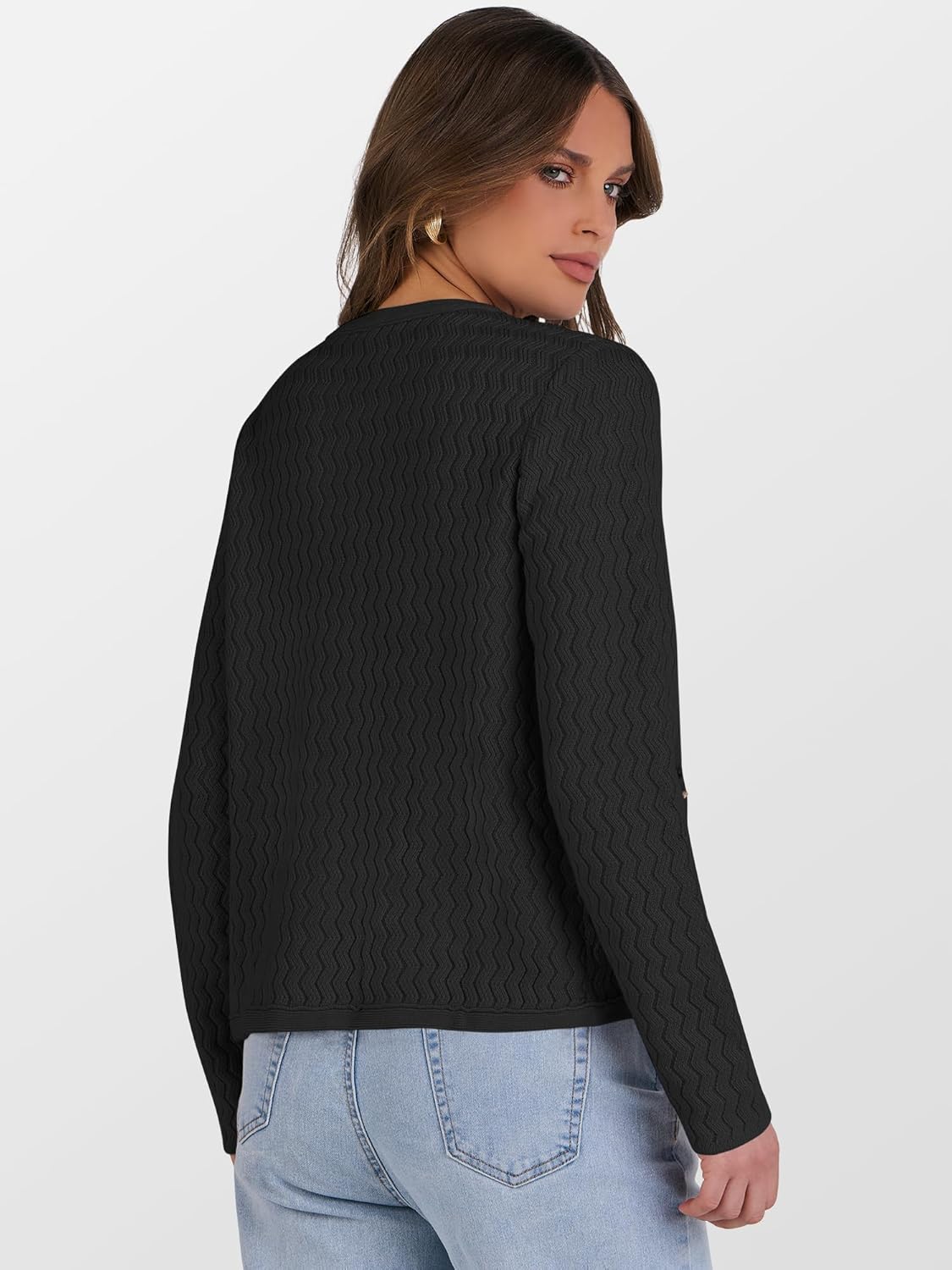 Caracilia Women's 2025 Fall Cardigan Sweaters Knitted Dressy Casual Jackets Trendy Outfits - Image 5