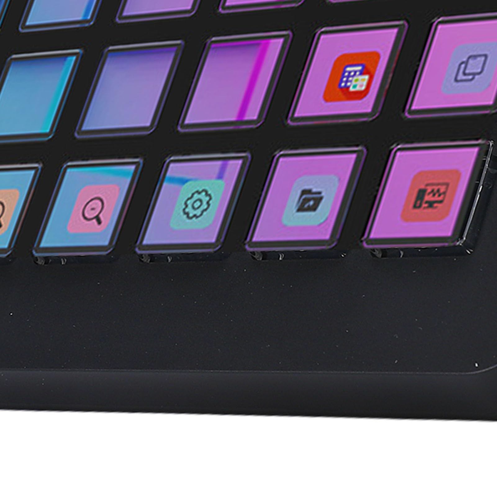 Jiawu Streaming Deck, Stream Control Deck, Teclado Macro Controlador de Estudio con 32 Teclas LCD Programables para Transmisión en Desde PC, Configuración de Escritorio y Oficina. (Black)