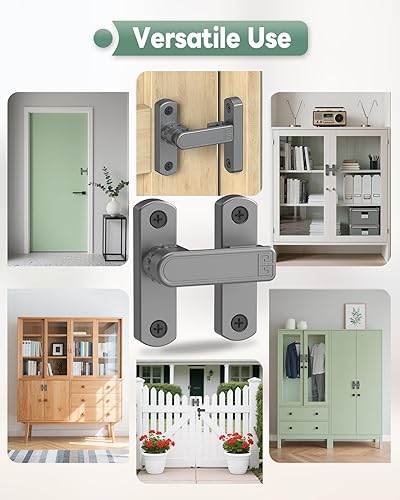 Miniatura 7 de Cerraduras ajustables para puerta de granero, pestillo de puerta corrediza de 90180 grados, pestillo de puerta de seguridad para el hogar para