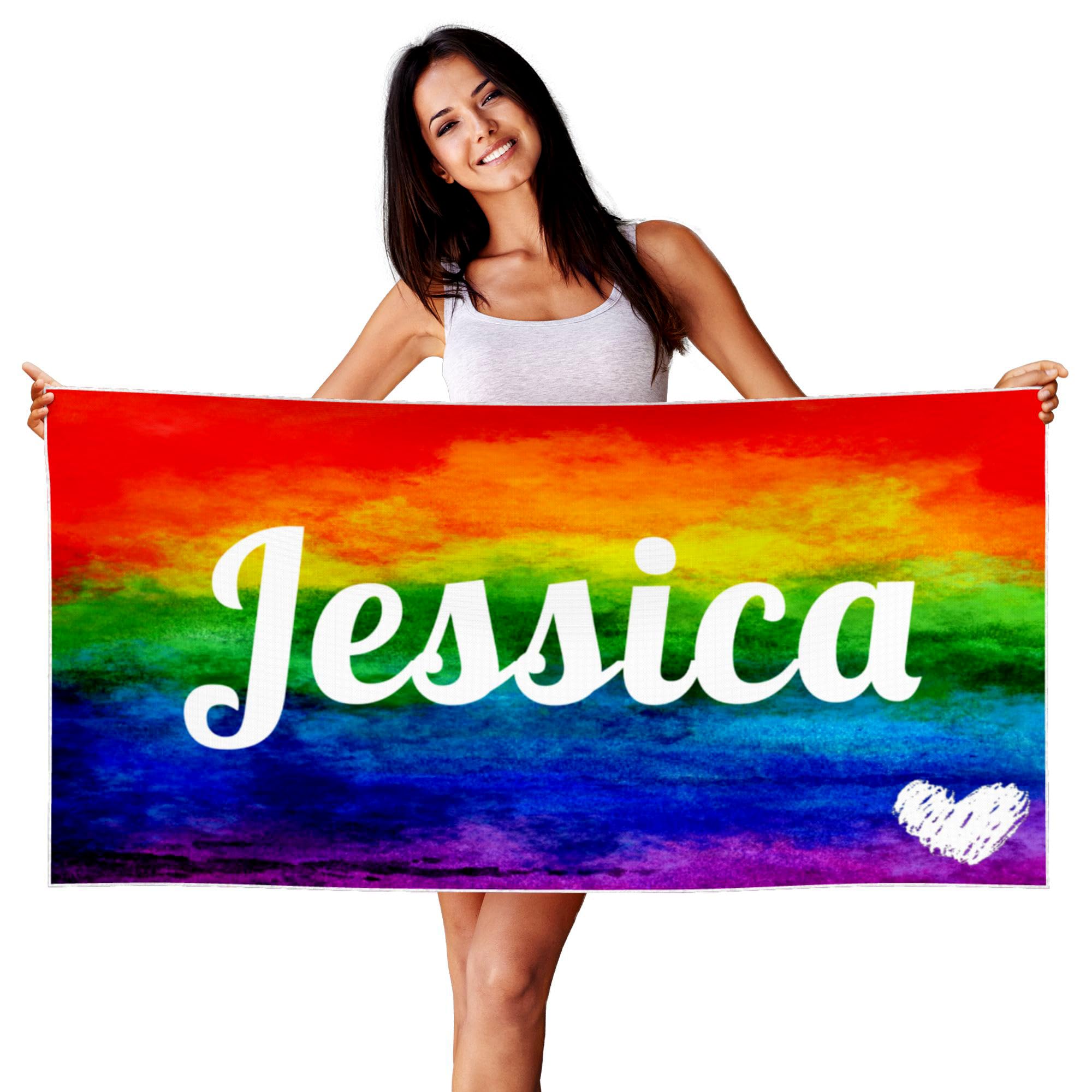 Numom Custom Name Beach Towel, Personalized Beach Towels for Adults, Ultra-Soft Quick-Dry Bath Pool Towels for Kids,Multiple Color Sizes Pool Towel