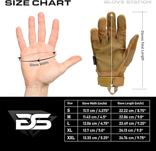 Miniatura 7 de Glove Station - Guantes tácticos para hombre, equipo funcional para pantallas táctiles con protección rígida en los nudillos, para motocicleta,