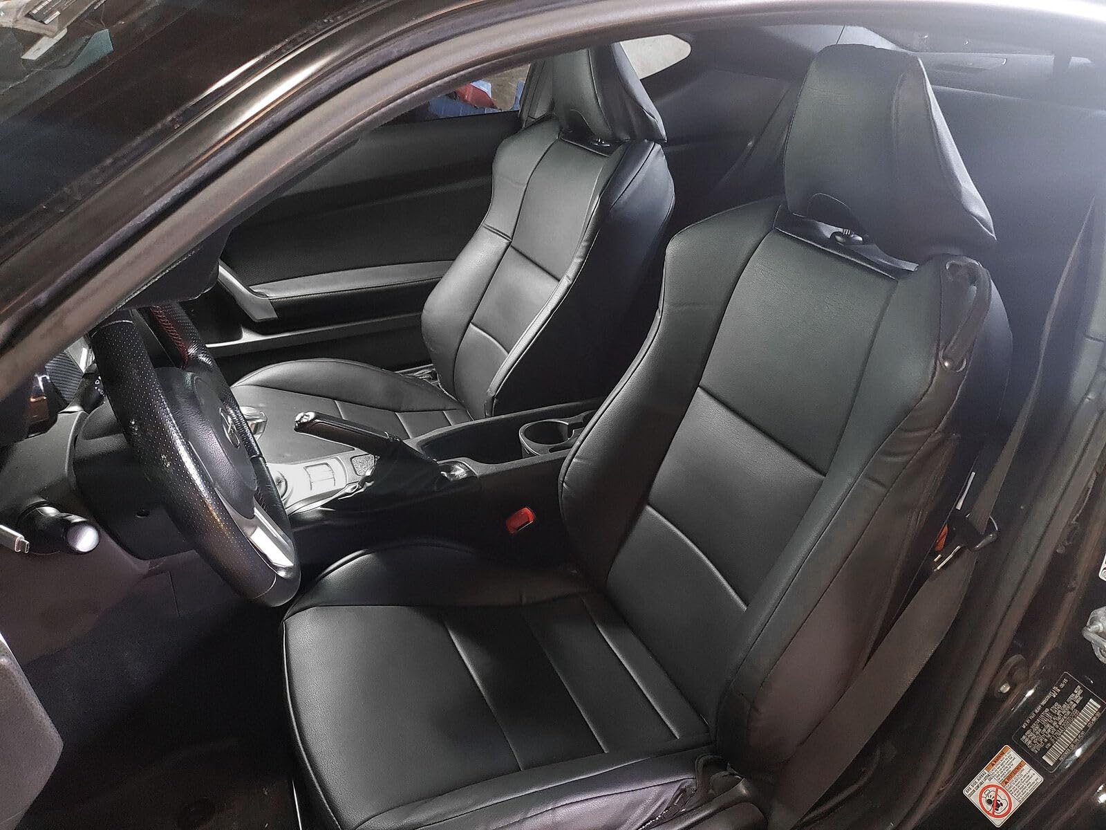 Iggee Artificial Leather Custom 3D fit 2 Front seat Covers Pair Designed for Scion FR-S (Black)