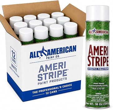White Athletic Field Marking Spray Paint - 1 Case Pack 12 Cans 18 oz of Paint per Can