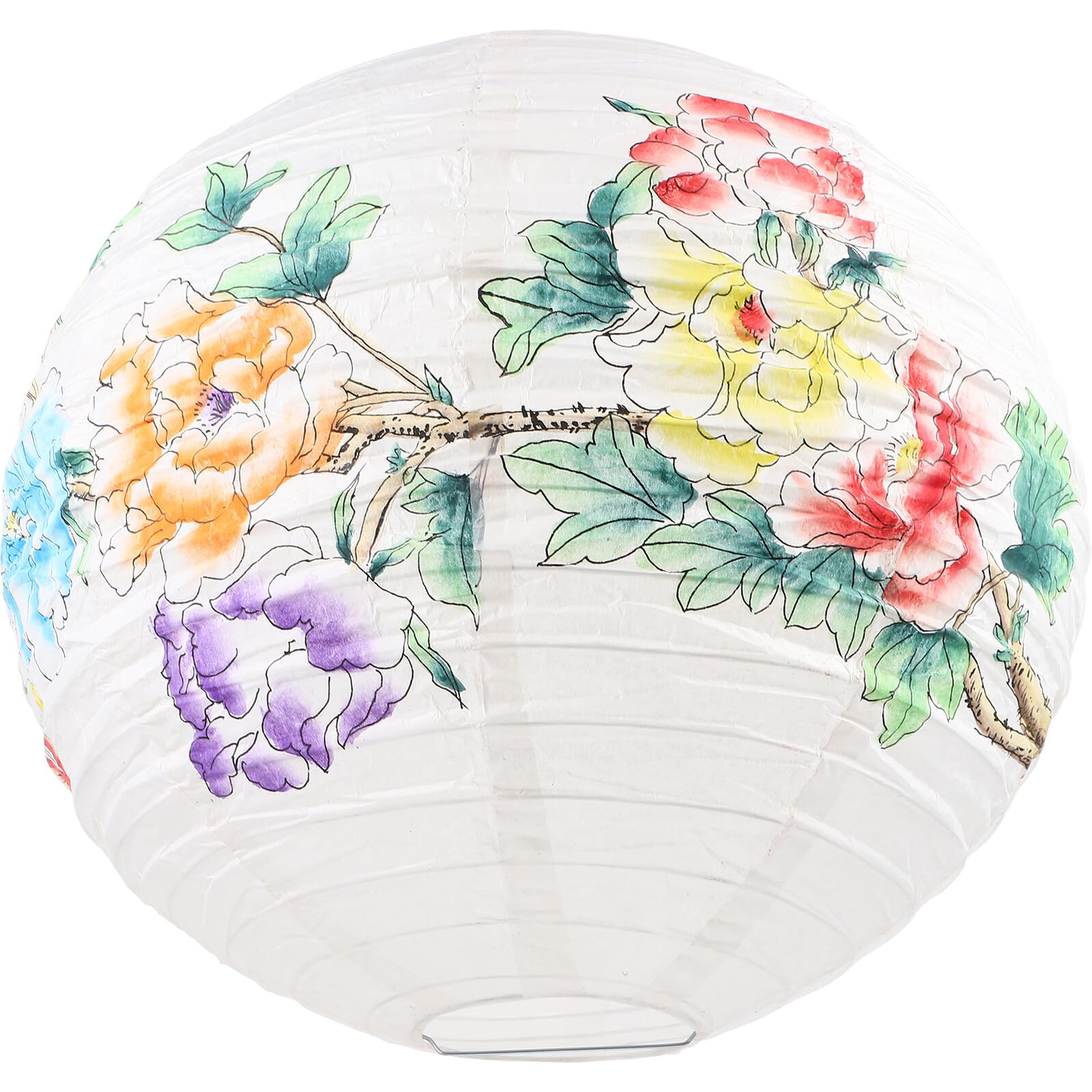 White Peony Japanese Hanging Lantern 40cm