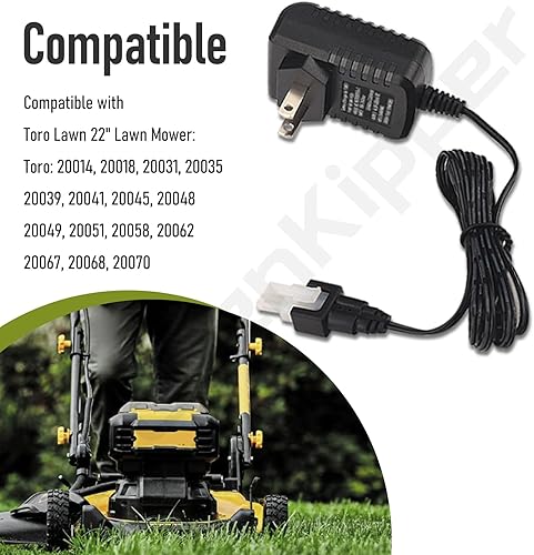 Miniatura 5 de Cargador de batería 114-1588 compatible con Toro Lawnboy cargador de batería de 22 pulgadas, compatible con los modelos 20334C 10666C 10686C 10796