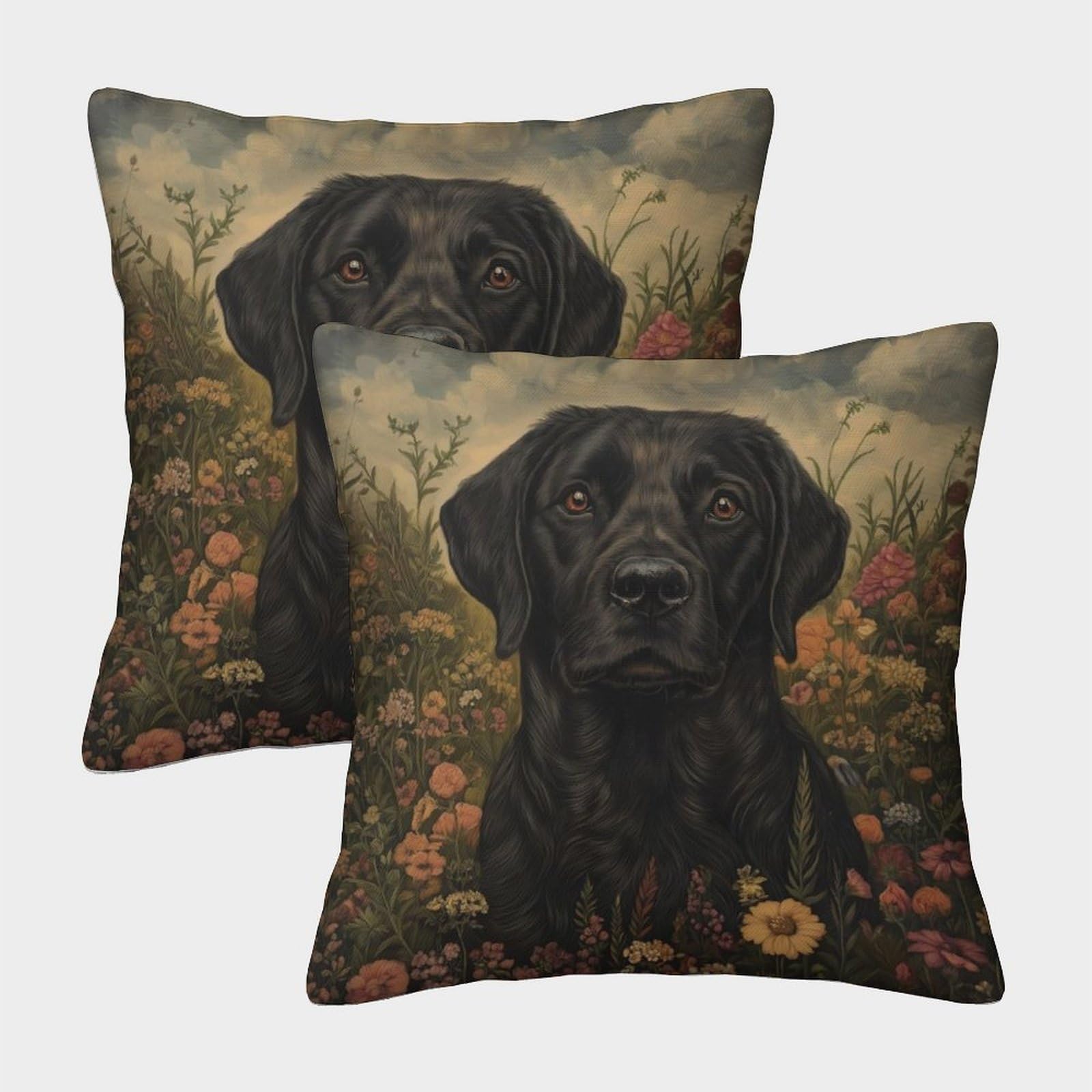 PHQAZWSXE Labrador Retriever Pillow Cases Pack of 2 Cozy Pillowcase Animal Cushion Covers Zippered Decorative Couch Living Room 40x40cm