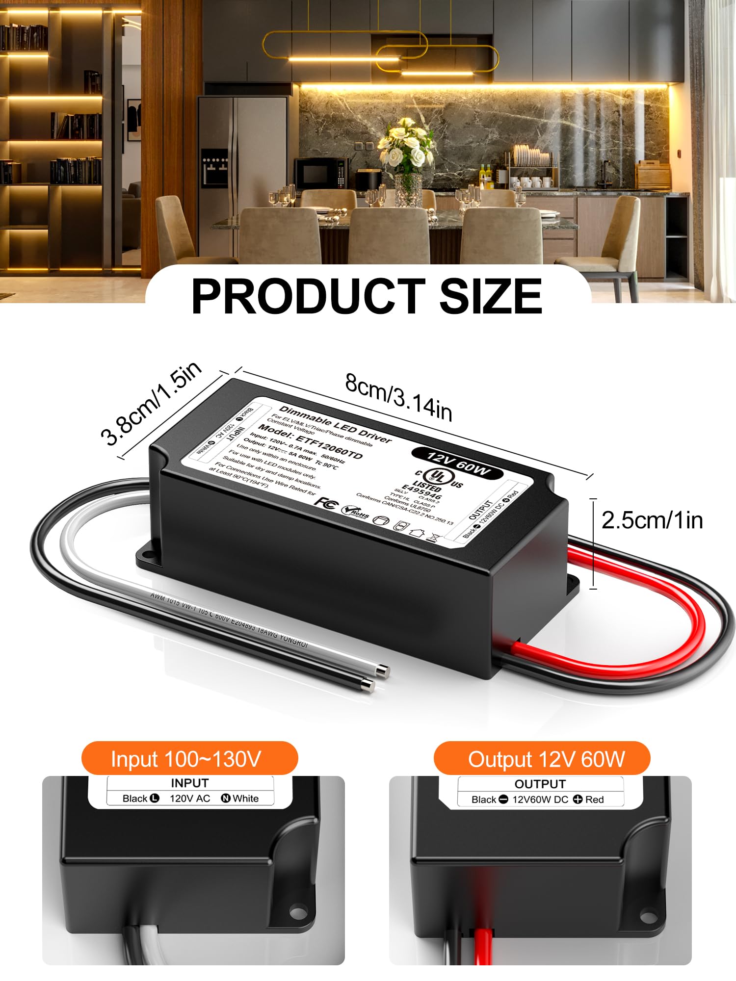 12V LED Driver - Dimmable, UL Listed, Lutron Compatible -4
