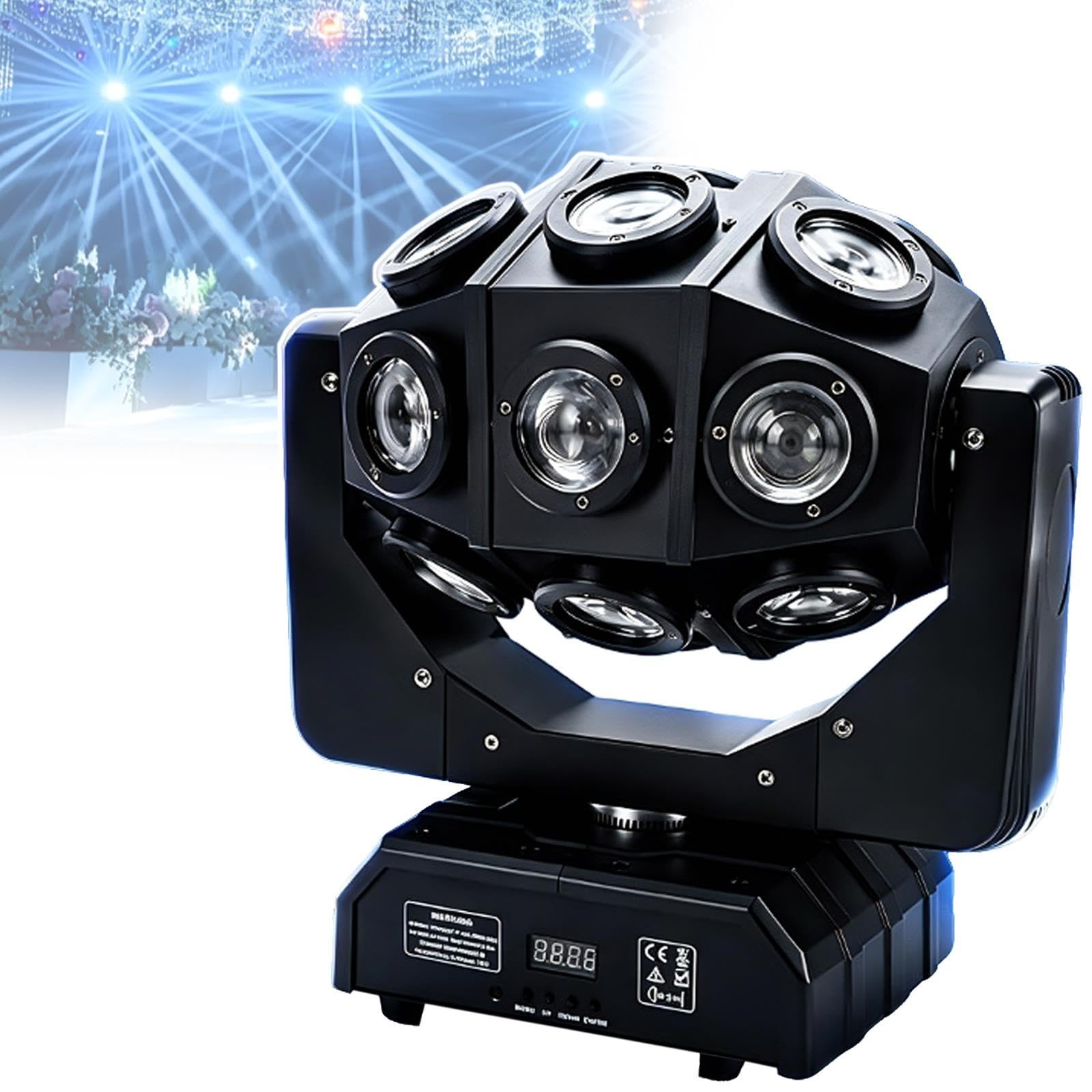 Obracające się o 360° światła sceniczne z 18 pełnokolorowymi diodami LED