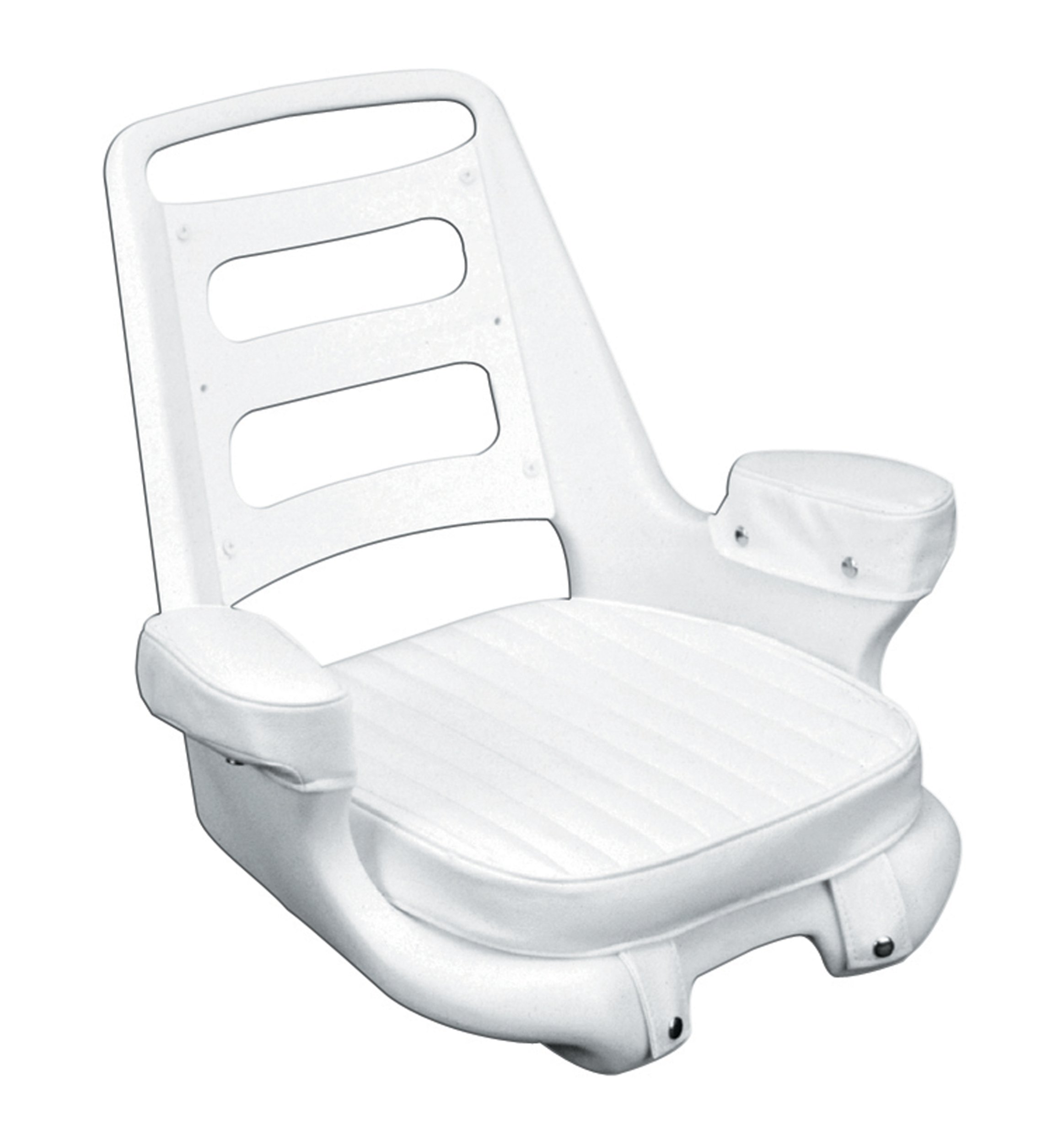 Moeller Heavy Duty Extra-Wide Ladder Back Boat Helm Seat, Cushion, and Mounting Plate Set (24.5