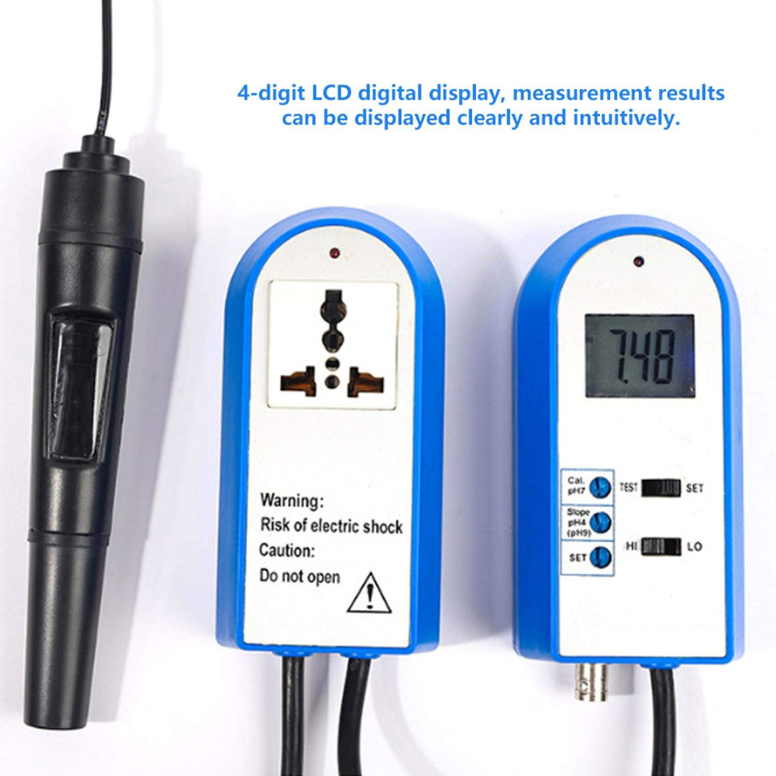 Cyfrowy regulator pH online, przemysłowy chemiczny regulator wody, sonda, monitor jakości wody, detektor 0-14 pH, do akwarium (wtyczka UE)