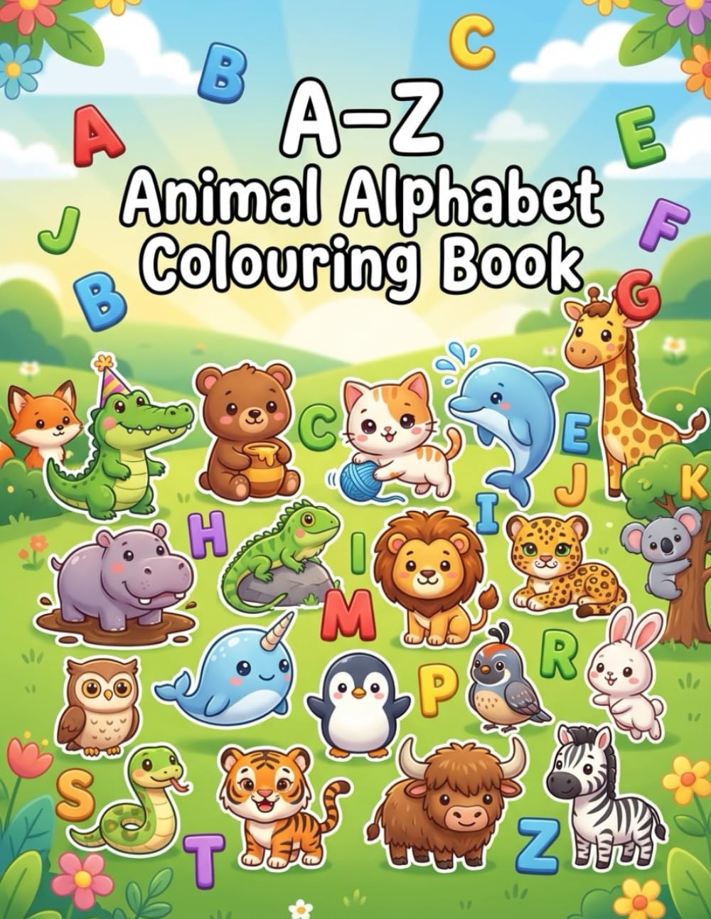 Animal Alphabet: Children's colouring book