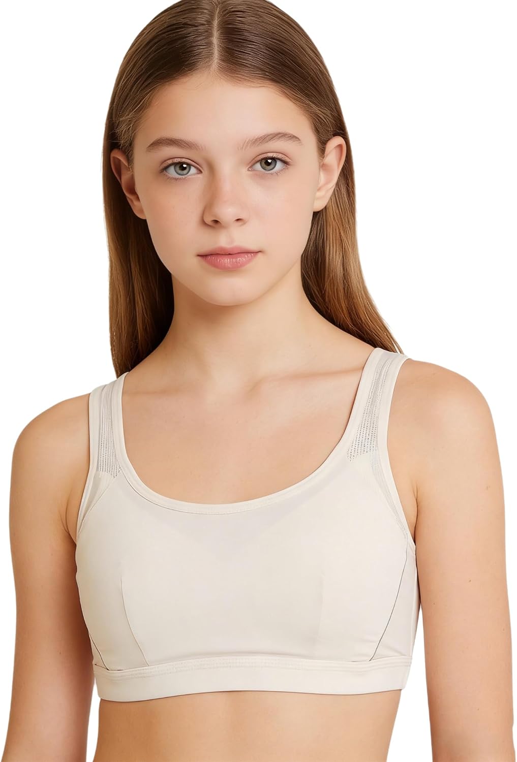 Jugaoge Kids Girls Sports Bra with Pads Medium Support Yoga Bra Workout Crop Top Sleeveless Sports Vest