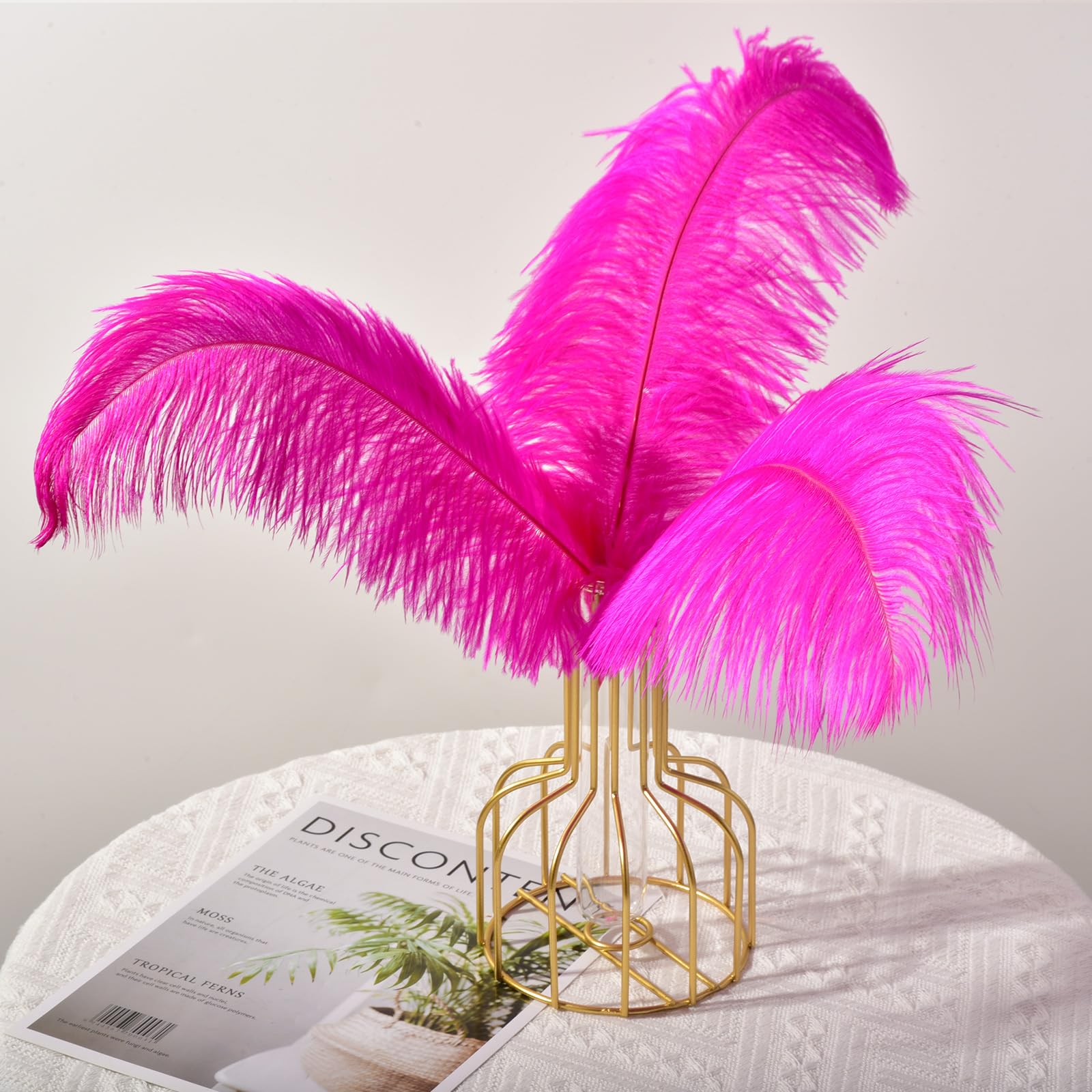 KOLIGHT 100 Piume Di Struzzo Naturali Rosa - 30-35 Cm Per Decorazioni Fai Da Te