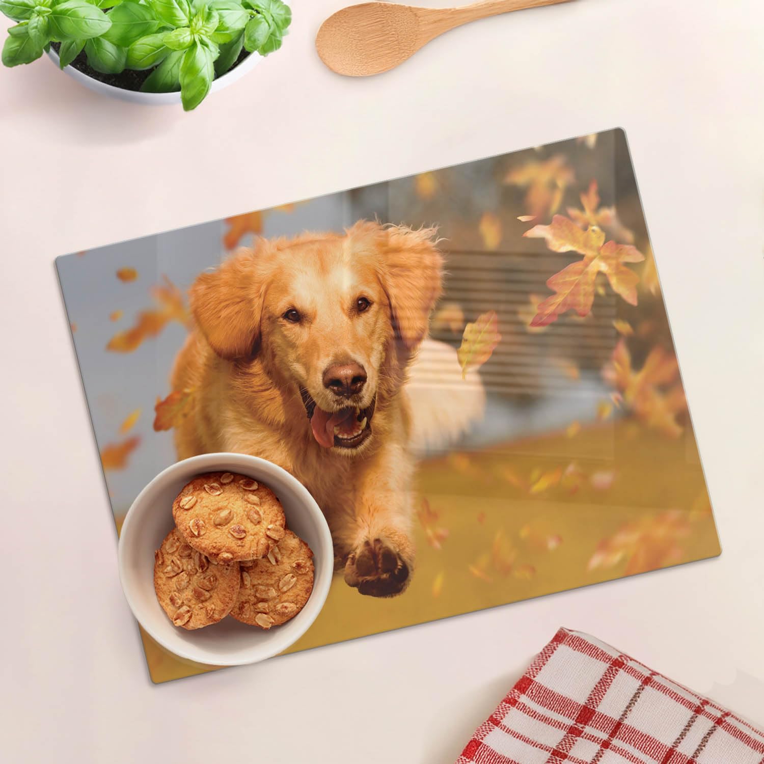 Cristal para cortar en la cocina 40x30 cm Perro Golden Retriever