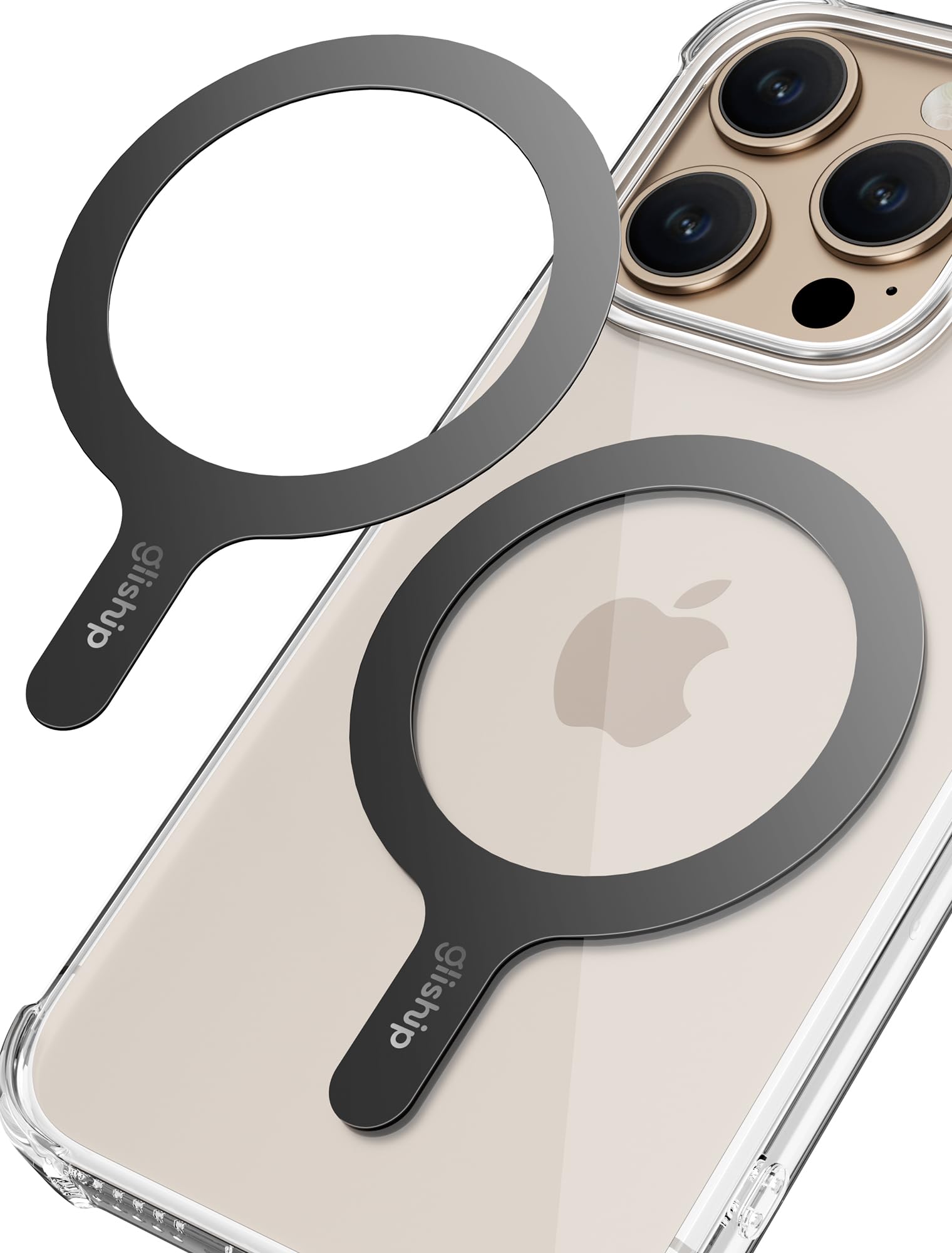 for MagSafe Sticker 2 Pack, Compatible with MagSafe Ring Magnet, Universal Magnetic Ring Support Wireless Charger Fits iPhone 16/16 Pro Max/15/14/13/12/11, Galaxy S23/S22/S21 and More, Black