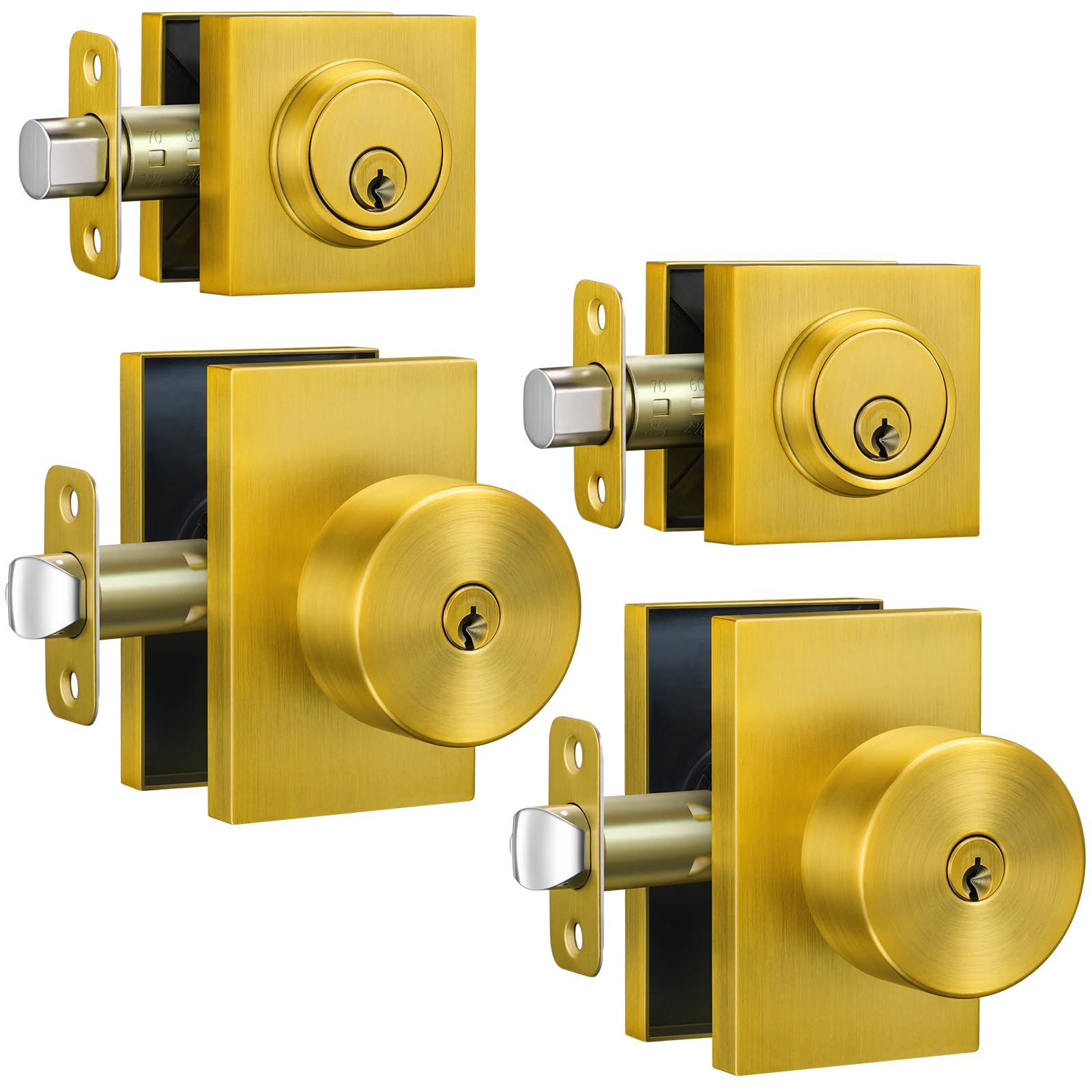 Satin Chrome Privacy Door Knobs - Lock & Release -17