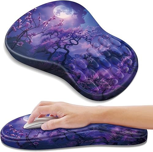 Vista 43 de YIWEI Alfombrilla de mouse ergonómica con soporte para muñeca, alfombrilla de mouse de espuma viscoelástica de gel para teclado de computadora