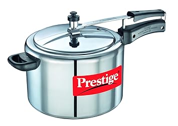 Prestige Nakshatra Aluminium Pressure Cooker, 10 Litres, Silver