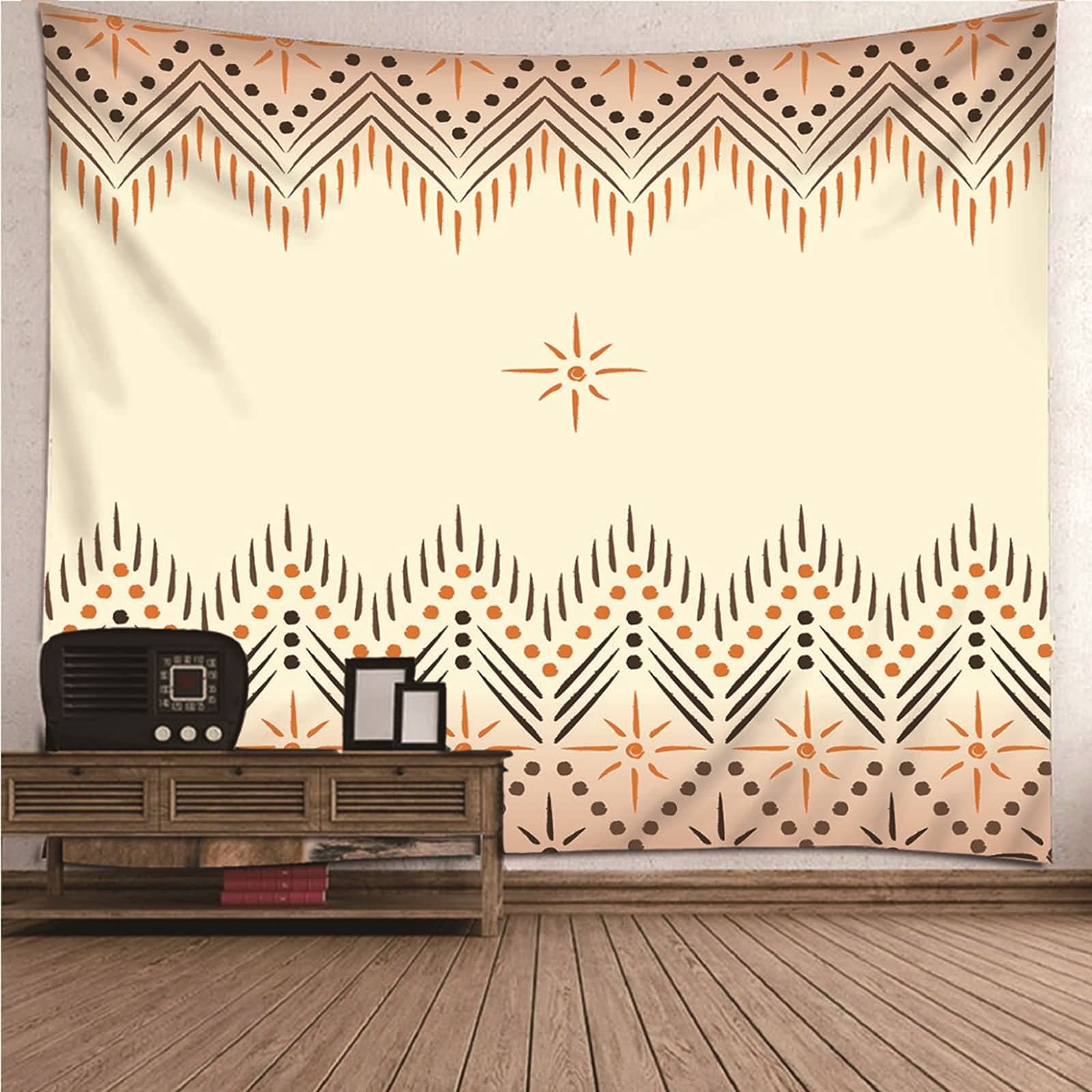 Homxi Wandteppiche Wandbehang 260 x 240 CM,Wandtuch Psychedelic Polyester Vintage Muster Beige Wandteppich Psychedelic