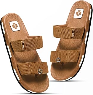 FOOT UP Men s Dual Strap Comfort Slides Stylish Anti-Skid Slippers with Cushioned Sole Adjustable Walking Sandals for Everyday Indoor & Outdoor Use